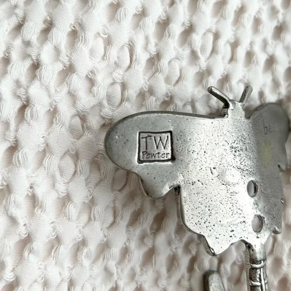 Vintage Pewter Luna Moth Butterfly Coat Wall Hook